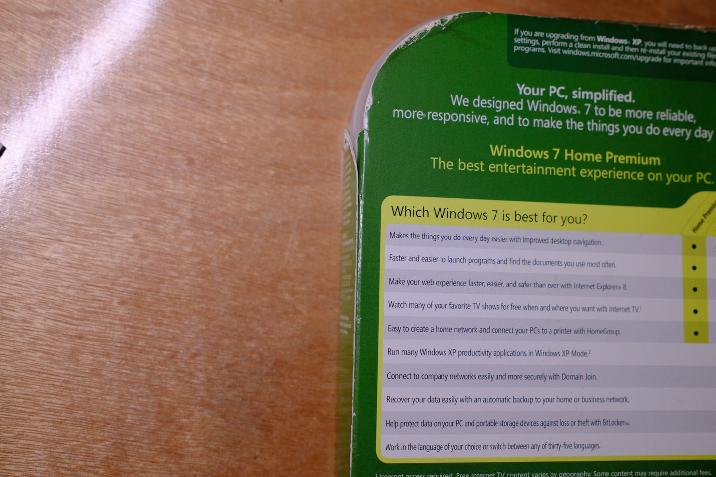 Microsoft Windows 7 Home Retail Box