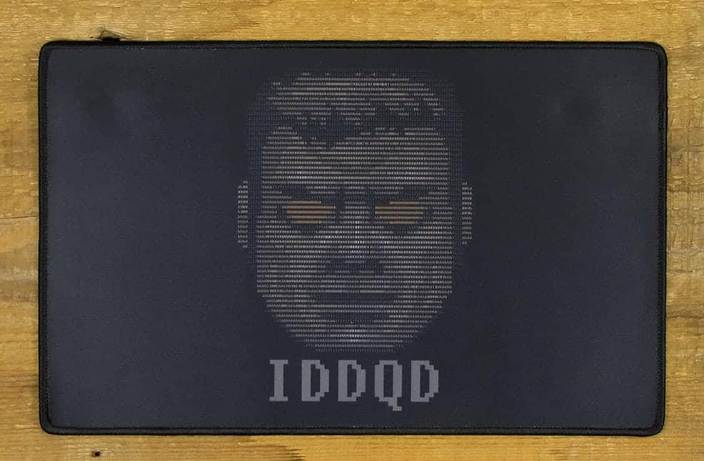 God Mode ASCII Art Mousepad (IDDQD) | 40cm x 25cm x 2mm