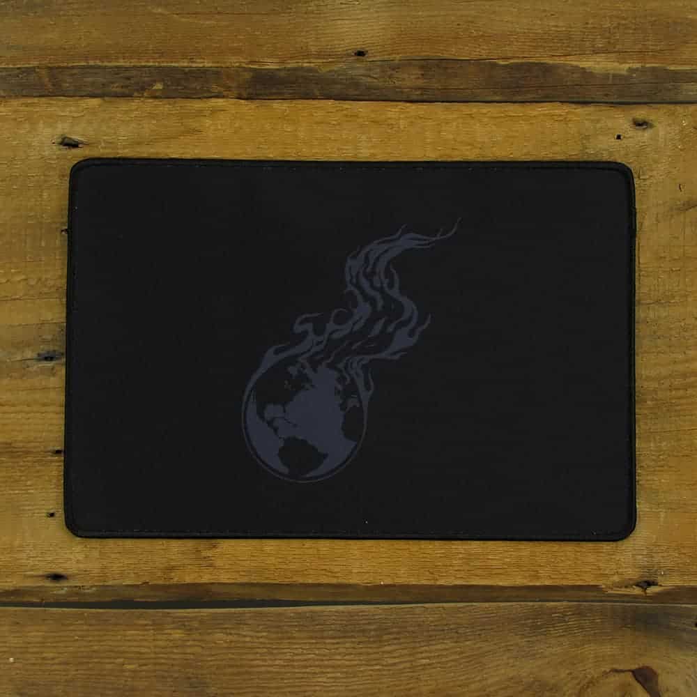 Burning Earth Mousepad or Desk Mat - Gray Logo