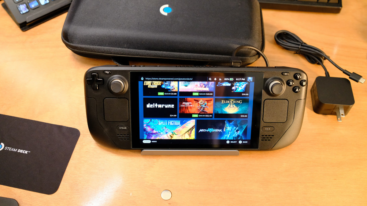 Steam Deck LCD - 512GB, Clear Back Cover, Dock, Case