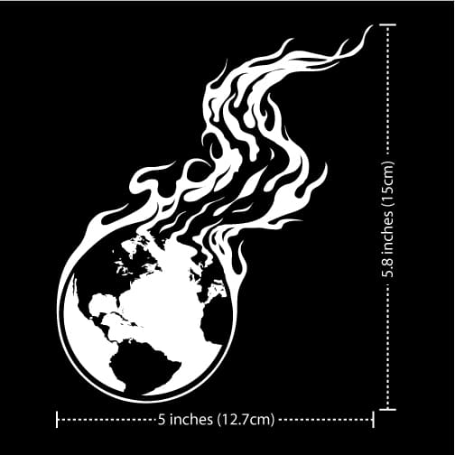 Burning Earth Vinyl Decal Sticker