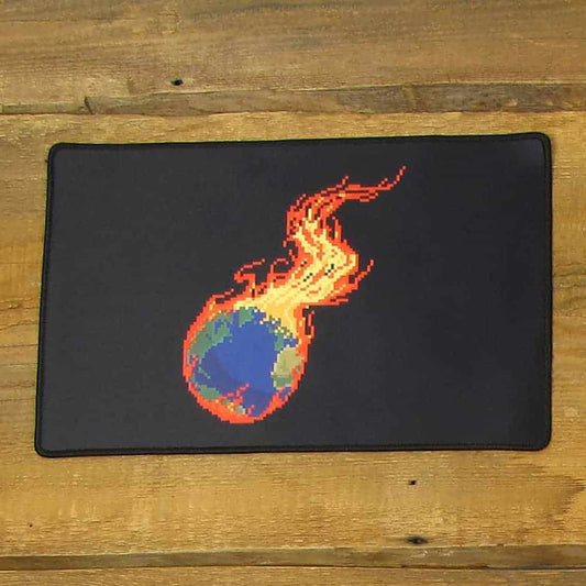 Pixel Burning Earth Mousepad or Desk Mat